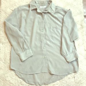 Equipment 100% light gray silk shirt